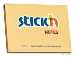 Блок самоклеящийся бумажный Stick`n 21392 76x101мм 100лист. 70г/м2 пастель оранжевый