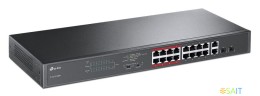 Коммутатор TP-Link TL-SL1218MP (L2) 16x100Мбит/с 2x1Гбит/с 2xКомбо(1000BASE-T/SFP) 16PoE+ 192W неуправляемый