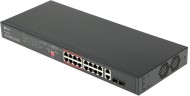 Коммутатор TP-Link TL-SL1218MP (L2) 16x100Мбит/с 2x1Гбит/с 2xКомбо(1000BASE-T/SFP) 16PoE+ 192W неуправляемый