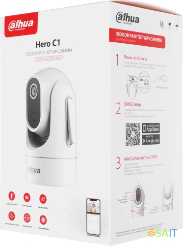 Камера видеонаблюдения IP Dahua DH-SD-H2C-0400B Wi-Fi 4-4мм цв. корп.:белый