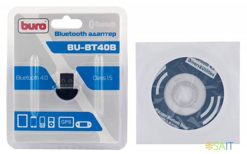 Адаптер USB Buro BU-BT40B BT4.0+EDR class 1.5 20м черный