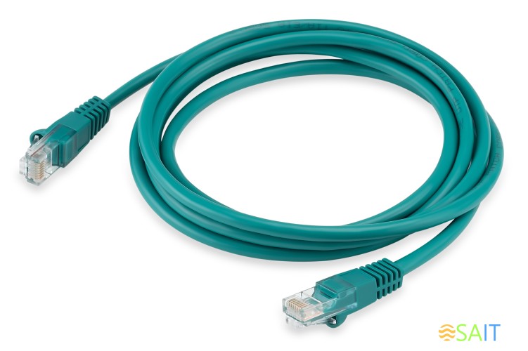 Патч-корд Buro UTP-5E-2M-GR UTP 4 пары cat.5E CCA molded 2м зеленый RJ-45 (m)-RJ-45 (m)