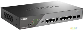 Коммутатор D-Link DSS-200G-10MP/A1A (L2) 8x1Гбит/с 2SFP 8PoE+ 130W настраиваемый