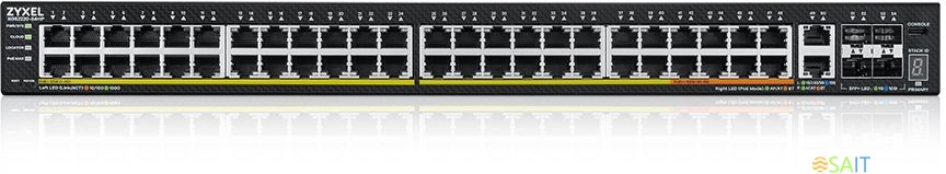 Коммутатор Zyxel NebulaFlex Pro XGS2220-54FP-EU0101F (L3) 48x1Гбит/с 2x10Гбит/с 4SFP+ 40PoE+ 10PoE++ 960W управляемый
