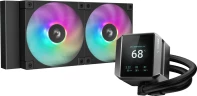 Система водяного охлаждения Deepcool Mystique 240 ARGB Soc-AM5/AM4/1200/1700/1851 черный 4-pin 36.49dB Al LCD 1543gr Ret (R-LX550-BKADSNC-G-1)