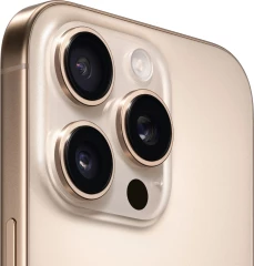 Смартфон Apple A3294 iPhone 16 Pro 128Gb бежевый титан моноблок 3G 4G 2Sim 6.3" 1206x2622 iOS 18 48Mpix 802.11 a/b/g/n/ac/ax/be NFC GPS Protect