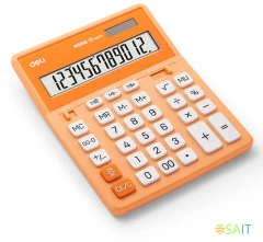Калькулятор настольный Deli EM888A-OR оранжевый/белый 12-разр.