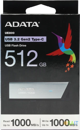 Флеш Диск A-Data 512Gb Type-C UE800 AELI-UE800-512G-CSG USB3.2 серебристый