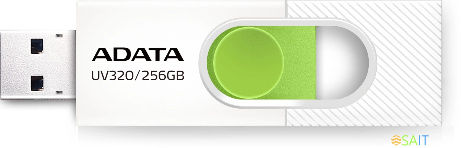 Флеш Диск A-Data 256GB UV320 AUV320-256G-RWHGN USB3.2 белый/зеленый