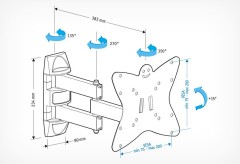 Кронштейн для телевизора Holder LCDS-5038 металлик 20"-37" макс.30кг настенный поворот и наклон