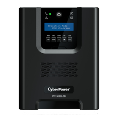 ИБП CyberPower PR1500ELCD, Line-Interactive, 1500VA/1350W, 8 IEC-320 С13 розеток, USB&amp;Serial, SNMPslot, LCD дисплей, Black, 0.5х0.3х0.35м., 28.3кг. CyberPower PR1500ELCD