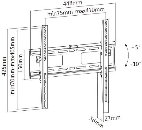 Кронштейн для телевизора Ultramounts UM841T черный 32"-55" макс.50кг настенный наклон