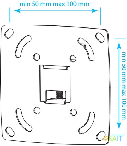 Кронштейн для телевизора Kromax OPTIMA-100 черный 10"-28" макс.25кг настенный фиксированный