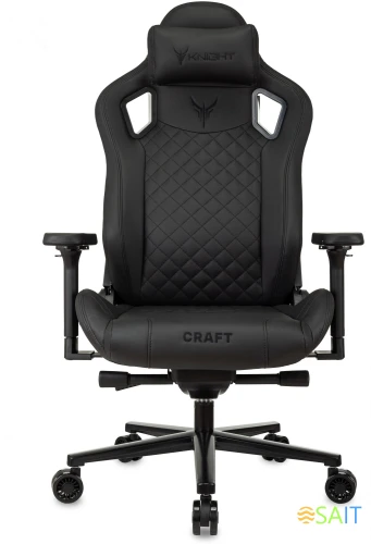 Кресло игровое Knight Craft черный эко.кожа с подголов. крестов. металл
