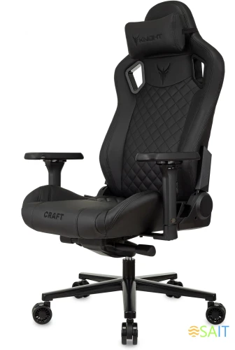 Кресло игровое Knight Craft черный эко.кожа с подголов. крестов. металл