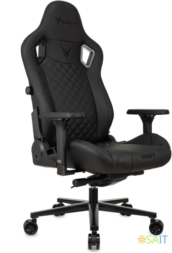 Кресло игровое Knight Craft черный эко.кожа с подголов. крестов. металл