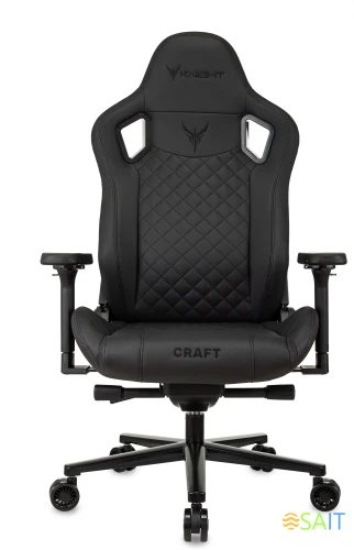 Кресло игровое Knight Craft черный эко.кожа с подголов. крестов. металл