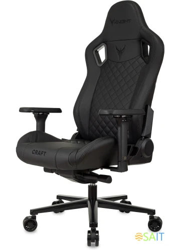 Кресло игровое Knight Craft черный эко.кожа с подголов. крестов. металл