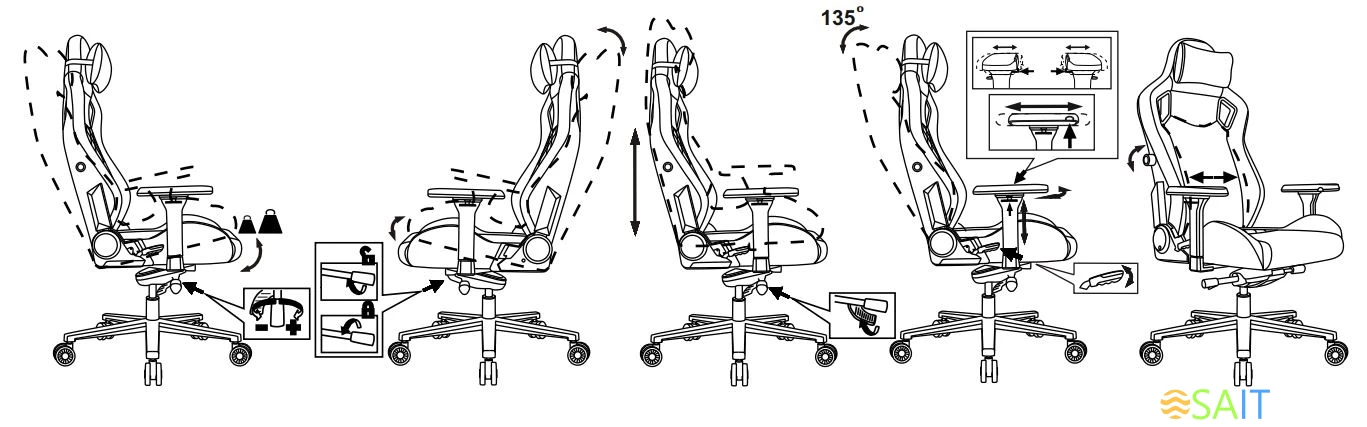 Кресло игровое Knight Craft черный эко.кожа с подголов. крестов. металл