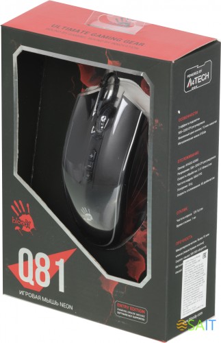Мышь A4Tech Bloody Q81 Curve черный оптическая (3200dpi) USB (7but)