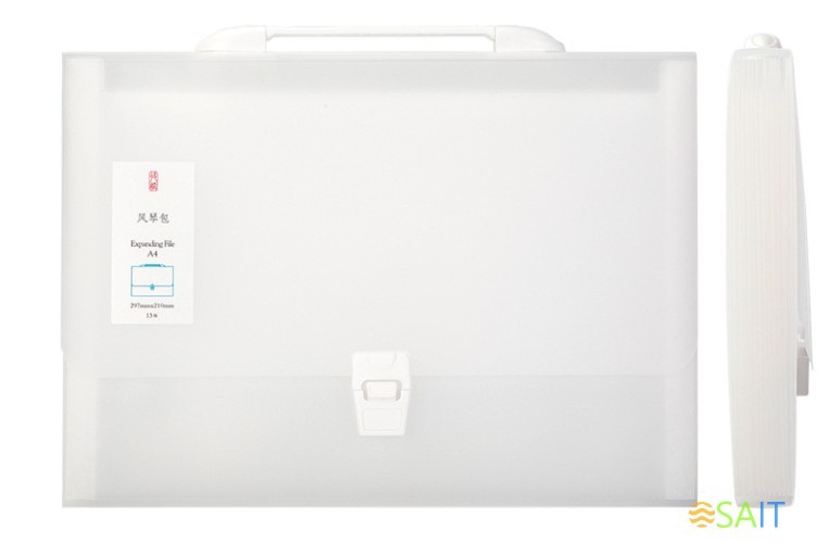 Папка-портфель Deli 5880 на кнопке 13 отдел. A4 полипропилен ассорти