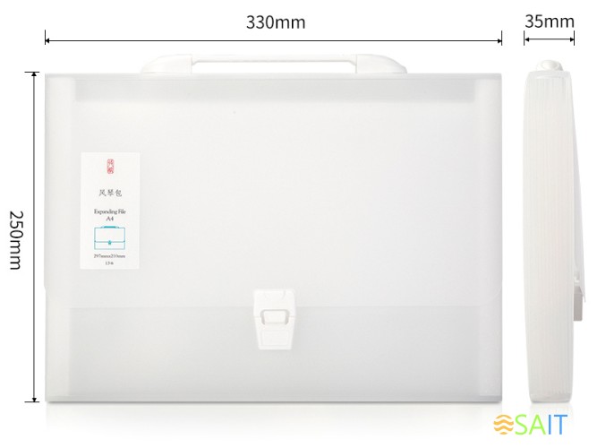 Папка-портфель Deli 5880 на кнопке 13 отдел. A4 полипропилен ассорти