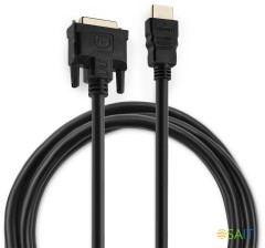 Кабель аудио-видео Buro HDMI (m)/DVI-D (Dual Link) (m) 1.8м. позолоч.конт. черный (BHP RET HDMI_DVI18)