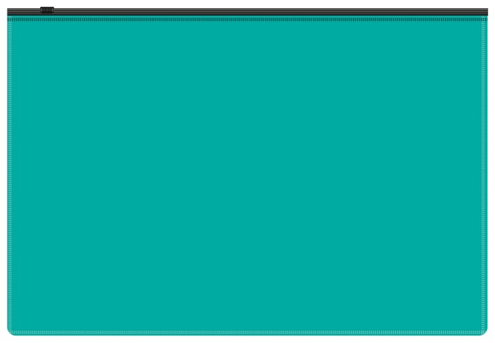 Папка на молнии ZIP Бюрократ -BPM4ATURGBL A4+ полипропилен 0.15мм бирюзовый цвет молнии черный