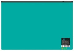 Папка на молнии ZIP Бюрократ -BPM4ATURGBL A4+ полипропилен 0.15мм бирюзовый цвет молнии черный