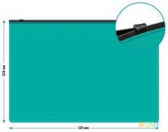 Папка на молнии ZIP Бюрократ -BPM4ATURGBL A4+ полипропилен 0.15мм бирюзовый цвет молнии черный