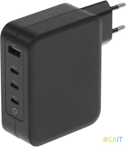 Блок питания TopON TOP-GaN-130WB автоматический 130W 5V-20V 5A 4xUSB от бытовой электросети LED индикатор