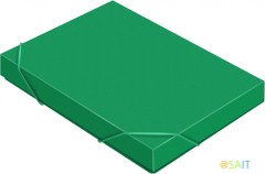 Папка-короб на резинке Бюрократ -BA40/07GRN пластик 0.7мм корешок 40мм A4 зеленый