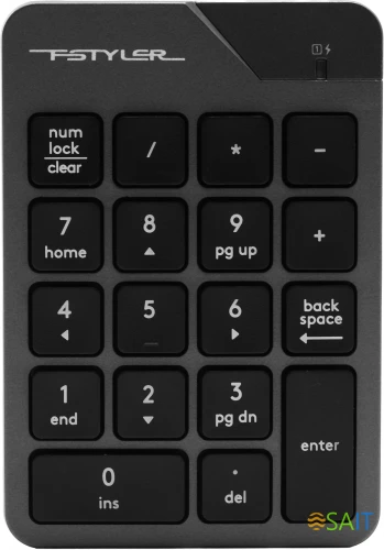 Числовой блок A4Tech FGK21C серый USB беспроводная slim для ноутбука