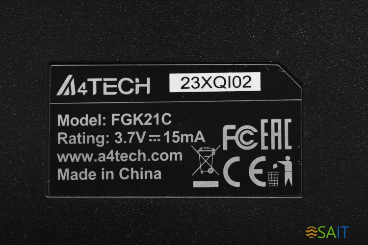 Числовой блок A4Tech FGK21C серый USB беспроводная slim для ноутбука