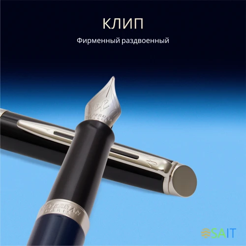 Ручка перьев. Waterman Hemisphere Colour Blocking (2202847) Blue/Black CT F сталь нержавеющая подар.кор.