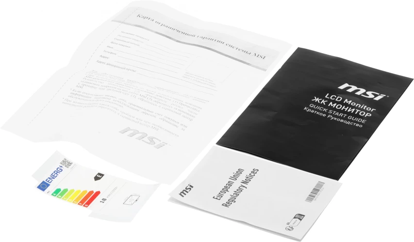 Монитор MSI 23.6" G24C4 E2 черный VA LED 1ms 16:9 HDMI матовая 250cd 178гр/178гр 1920x1080 180Hz FreeSync Premium DP FHD 6.3кг