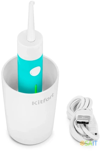 Ирригатор Kitfort КТ-2957-3 портатив. импульсн. 2насад. бирюзовый/белый