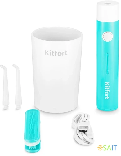 Ирригатор Kitfort КТ-2957-3 портатив. импульсн. 2насад. бирюзовый/белый