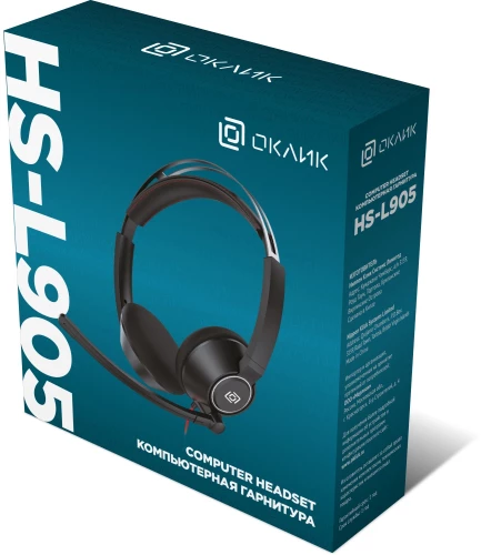 Наушники с микрофоном Оклик HS-L905 черный 2.8м накладные оголовье (1978702)