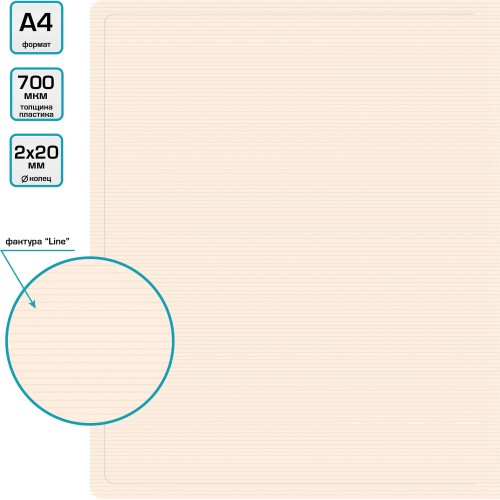 Папка на 2-х кольцах Бюрократ DeLuxe DL0740/2MILK A4 пластик 0.7мм кор.32мм молочный