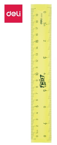 Линейка Deli E6208 пластик дл.20см ассорти гибкая/двухсторонняя шкала
