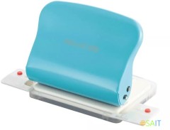 Дырокол Kw-Trio 099H5blue макс.:10лист. металл голубой отв.:10 с линейкой