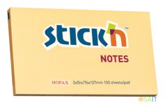Блок самоклеящийся бумажный Stick`n 21393 76x127мм 100лист. 70г/м2 пастель оранжевый
