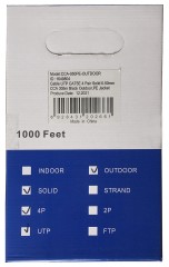Кабель сетевой Ningbo UTP 4 пары cat.5E solid 0.5мм CCA molded 305м черный outdoor