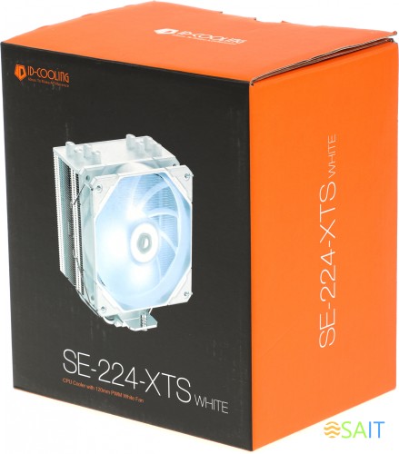 Устройство охлаждения(кулер) ID-Cooling SE-224-XTS Soc-AM5/AM4/1200/1700/1851 белый 4-pin 16-29dB Al+Cu 220W 650gr Ret (SE-224-XTS WHITE)
