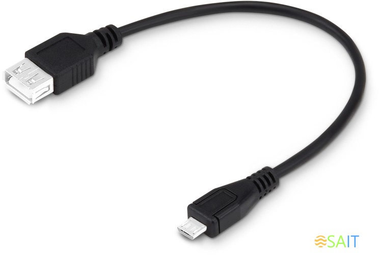 Кабель OTG Buro USB (f)-micro USB (m) 0.2м черный
