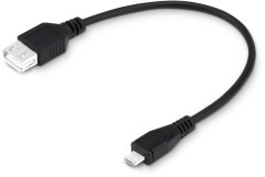 Кабель OTG Buro USB (f)-micro USB (m) 0.2м черный