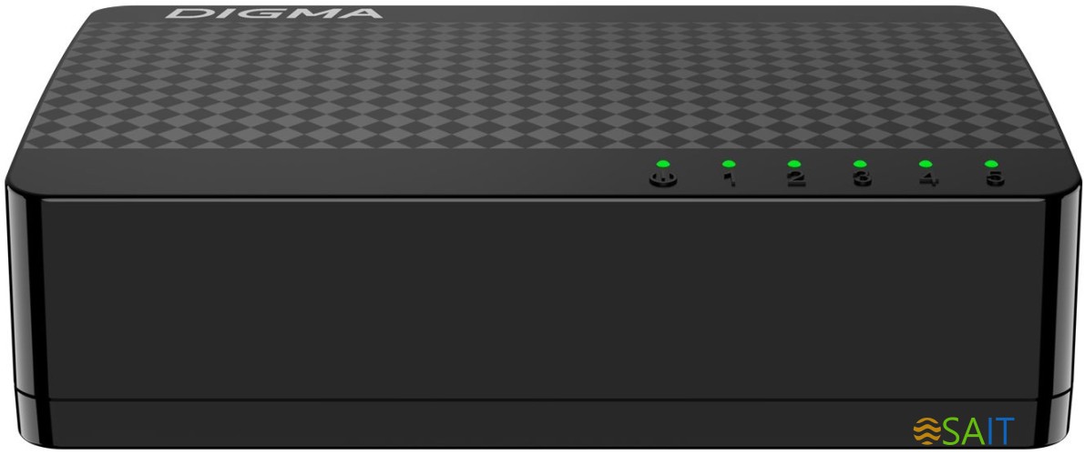 Коммутатор Digma DSW-105GE DSW-105GEV2 (L2) 5x1Гбит/с неуправляемый