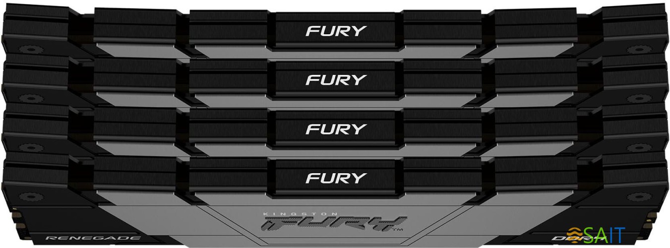 Память DDR4 4x16GB 3200MHz Kingston KF432C16RB12K4/64 Fury Renegade Black RTL Gaming PC4-25600 CL16 DIMM 288-pin 1.35В dual rank с радиатором Ret