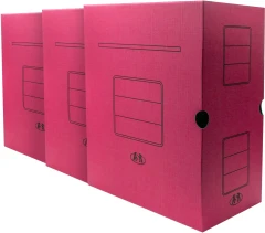 Короб архивный Silwerhof микрогофрокартон корешок 150мм красный (упак.:3шт)